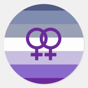 Adesivo Redondo Orgulho WLW de amor lésbico
