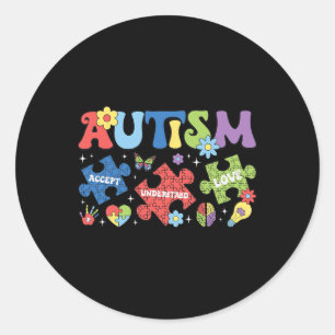 Adesivo Redondo Orgulhosa Autismo Mãe Autismo Sensibilização Cor
