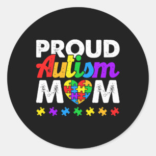 Adesivo Redondo Orgulhosa Autismo Mãe Autismo Sensibilização Cor