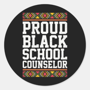 Adesivo Redondo Orgulhosa Conselheira Africana-Americana Negra