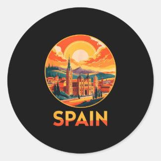Adesivo Redondo Orgulhosa Espanha férias país favorito alegria