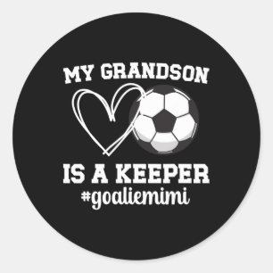 Adesivo Redondo Orgulhosa Goleira de Futebol Mimi De Um Goleiro De