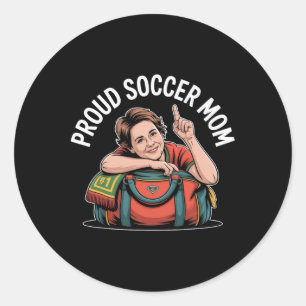 Adesivo Redondo Orgulhosa Mãe de Futebol Torcedora Alegre Apoio pa