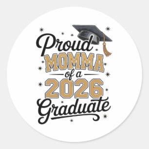 Adesivo Redondo Orgulhosa Mãe de um Graduado em 2026 Graduação Dou