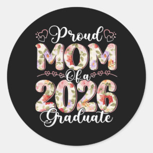 Adesivo Redondo Orgulhosa Mãe De Um Graduando Da Turma De 2026 Gra
