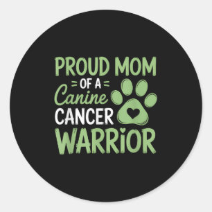 Adesivo Redondo Orgulhosa Mãe De Um Guerreiro Cancer Canino