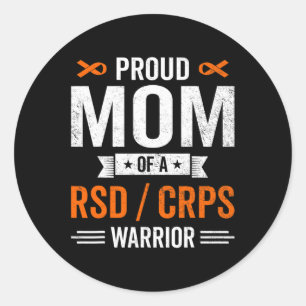 Adesivo Redondo Orgulhosa Mãe De Um Guerreiro De Rsd Crps Sensibil