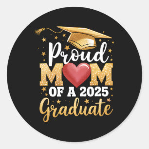 Adesivo Redondo Orgulhosa Mãe De Um Mais velho De Graduação Mãe De
