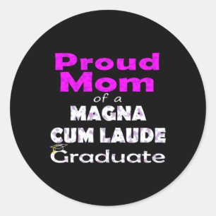Adesivo Redondo Orgulhosa Mãe Mais velho Magna Cum Laude Cl De For