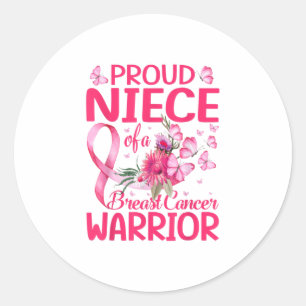 Adesivo Redondo Orgulhosa sobrinha de um guerreiro de Cancer