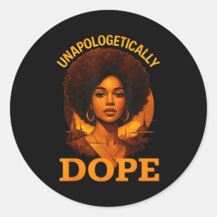 Adesivo Redondo Orgulhosamente História Negra Afro Menina Melanina