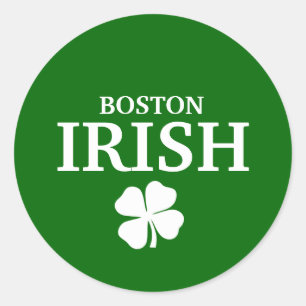 Adesivo Redondo Orgulhoso BOSTON IRISH! Dia de São Patrício