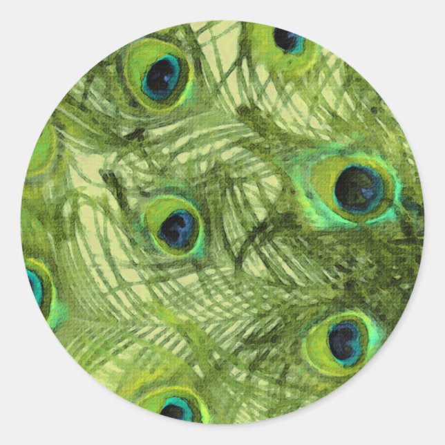 Adesivo Redondo Orgulhoso como azul verde-pavão (Frente)