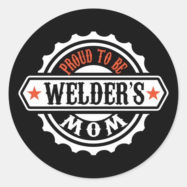 Adesivo Redondo Orgulhoso de ser mãe de Welder (Frente)