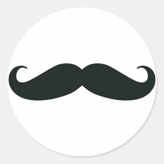 Adesivo Redondo Orgulhoso do meu bigode....bigode (Frente)