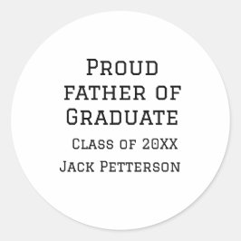 Adesivo Redondo Orgulhoso pai da classe de formandos de 20XX adici