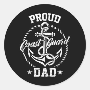 Adesivo Redondo Orgulhoso Pai da Guarda Costeira Família USCG Coas