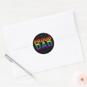 Adesivo Redondo Orgulhoso Pai LGBT Parente Orgulho Gay Pai