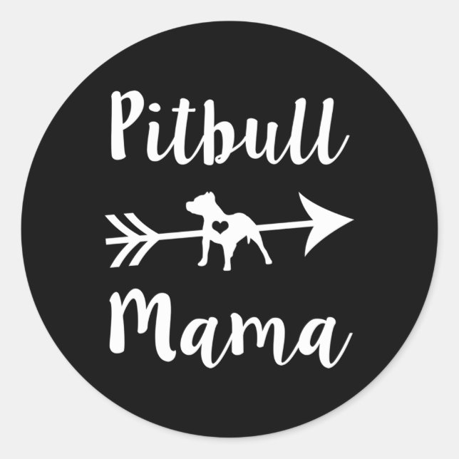 Adesivo Redondo Orgulhoso Pitbull Mamãe Pit Bull Mãe (Frente)