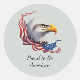 Adesivo Redondo Orgulhoso por Ser Americano, Presente Patriótico B