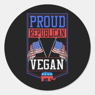 Adesivo Redondo Orgulhoso Republicano Vegano Por Mulheres Homens