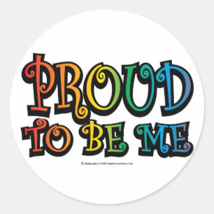 Adesivo Redondo Orgulhoso ser mim LGBT