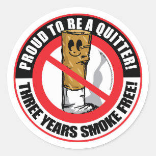 Adesivo Redondo Orgulhoso ser um Quitter 3 anos