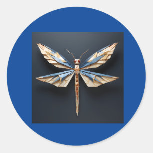 Adesivo Redondo origami dragonfly