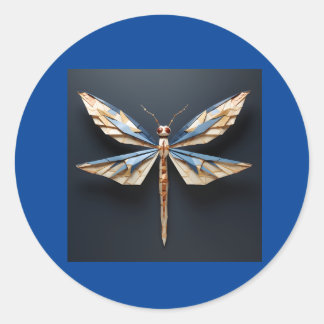 Adesivo Redondo origami dragonfly