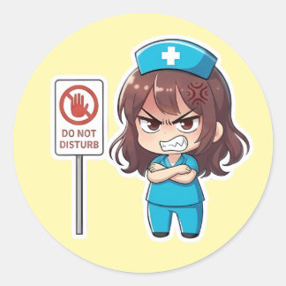 Adesivo Redondo Original Chibi Nurse 2.0 - Modo Foco