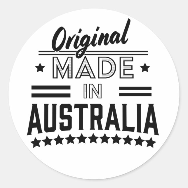Adesivo Redondo Original feito na Austrália (Frente)