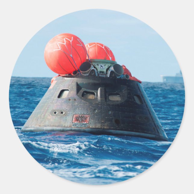 Adesivo Redondo Orion Capsule Spacecraft Ocean Recovery (Frente)