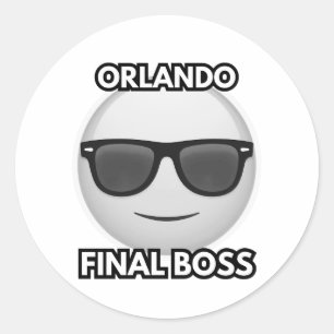 Adesivo Redondo Orlando Chefe Final Emoji Sticker Legal