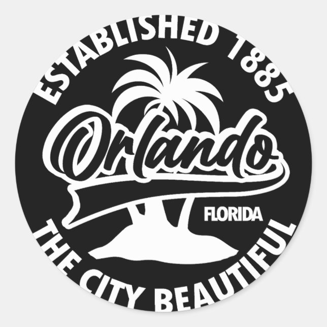 Adesivo Redondo Orlando, Flórida (Frente)