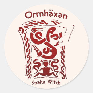 Adesivo Redondo Ormhäxan Cobra Witch Rune