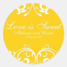 Ornamentado Branco Amarelo Amor É Doce