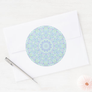 Adesivo Redondo Ornamentado Colorido Psicodélico Hippie Mandala
