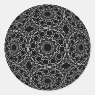 Adesivo Redondo Ornamentado da perfeição do peltre