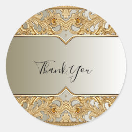 Adesivo Redondo Ornamentado Dourado moderno
