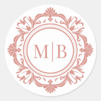 Ornamentado Floral Monograma de Casamento Elegante