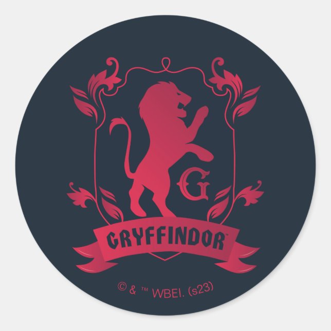 Adesivo Redondo Ornamentado GRYFFINDOR™ House Crest (Frente)