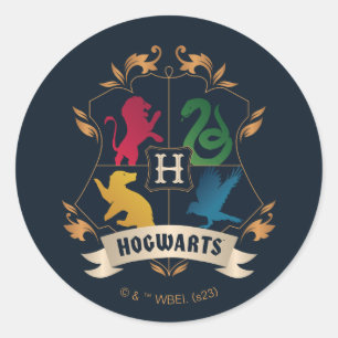 Adesivo Redondo Ornamentado HOGWARTS™ House Crest