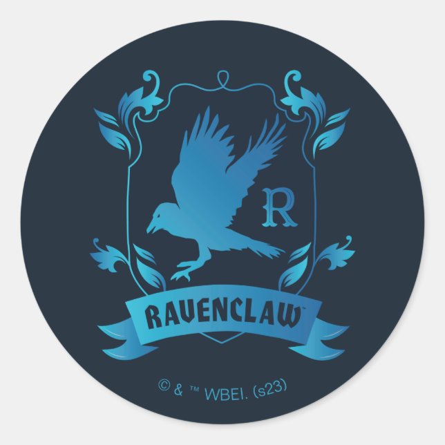 Adesivo Redondo Ornamentado RAVENCLAW™ House Crest (Frente)