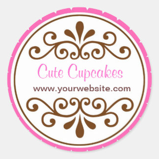 Adesivo Redondo Ornamentado Scroll Stickers
