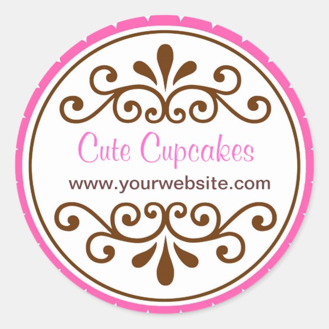 Adesivo Redondo Ornamentado Scroll Stickers (Frente)