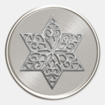 Ornamentado Silver Star de David Envelope Seal