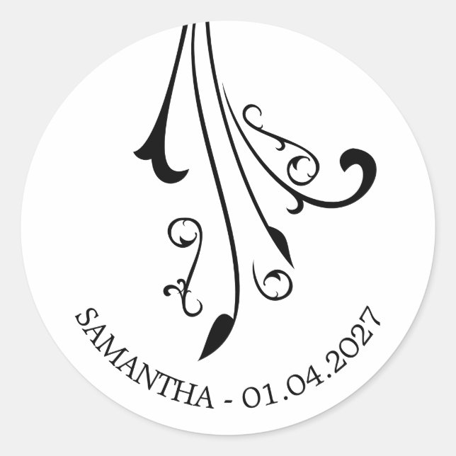 Adesivo Redondo Ornamental Horror Black Gothic (Frente)