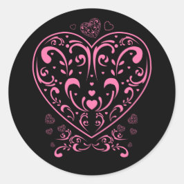 Adesivo Redondo Ornamental Valentine's Day