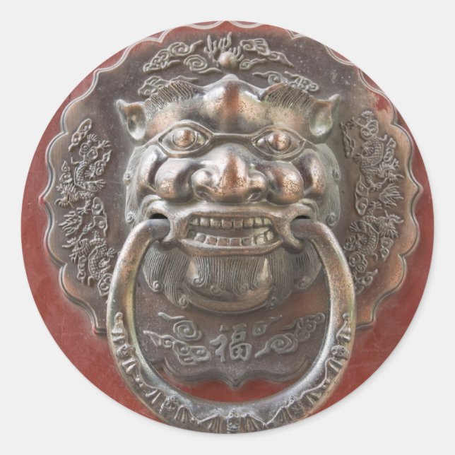 Adesivo Redondo ornamento chinês (Frente)
