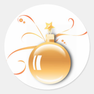 Adesivo Redondo Ornamento Dourado de Saudações Elegante KRW